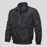Xavier | Blouson aviateur vert olive col tricoté