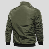 Xavier | Blouson aviateur vert olive col tricoté