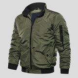Xavier | Blouson aviateur vert olive col tricoté