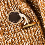 Francis | Long gilet à capuche en grosse maille marron