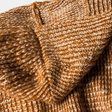 Francis | Long gilet à capuche en grosse maille marron