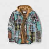 Marc | Veste à capuche à carreaux bleus