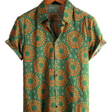 Chemise Hawaïenne en Coton Boho Vintage pour Homme à Manches Courtes des Années 70.