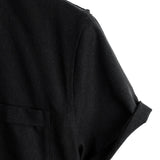 Chemise en Coton pour Homme de Couleur Unie avec Col Haut et Fermeture Moyenne, avec Poche à l'Avant