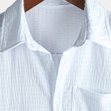 Chemise Casual à Manches Courtes en Coton pour Hommes pour l'Été