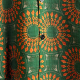 Chemise en Coton pour Homme au Style Rétro des Années 70 à Fleurs, Verte, pour l'Été, de Plage, Boho, à Manches Courtes