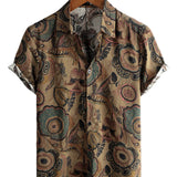 Chemise Casual en Coton pour Hommes à Manches Courtes