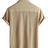 Chemise Casual à Manches Courtes en Coton pour Hommes pour l'Été