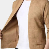 Olivier | Gilet long ouvert camel