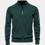 Franck | Gilet zippé taupe maille losanges