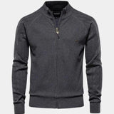 Franck | Gilet zippé taupe maille losanges