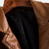 Hugues | Veste blazer effet cuir cognac
