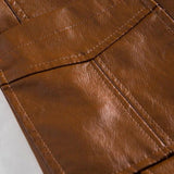 Hugues | Veste blazer effet cuir cognac