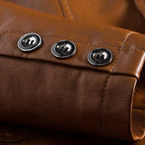 Hugues | Veste blazer effet cuir cognac