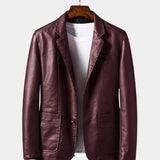 Hugues | Veste blazer effet cuir cognac