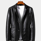 Hugues | Veste blazer effet cuir cognac