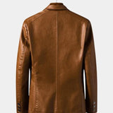 Hugues | Veste blazer effet cuir cognac