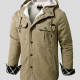 Étienne | Veste à capuche noire doublée sherpa