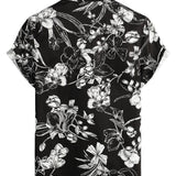 Chemise à Manches Courtes en Coton avec Motif Floral pour Hommes