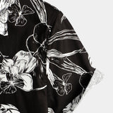 Chemise à Manches Courtes en Coton avec Motif Floral pour Hommes