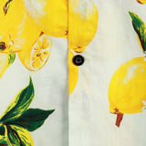 Chemise de Plage en Coton Style Hawaïen à Manches Courtes avec Motif Citron pour Hommes