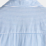 Chemise à Manches Courtes Rayée en Coton avec Poche pour Hommes