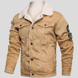 Guillaume | Veste trucker effet daim marron col sherpa