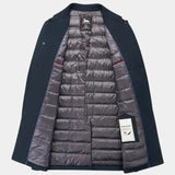 Philippe | Manteau d'hiver bleu marine effet superposé