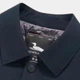 Philippe | Manteau d'hiver bleu marine effet superposé