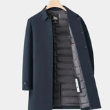 Philippe | Manteau d'hiver bleu marine effet superposé