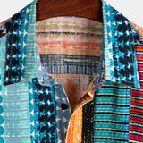 Chemise Homme à Manches Courtes à Rayures Colorées