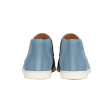 Mocassins en Suède pour Hommes – Style Slip-On Chukka, Semelle Plate – Bleu Clair