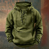 Yves | Sweat à capuche marron col lacé