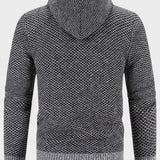 Jean-Yves | Gilet zippé à capuche en maille grise
