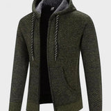 Jean-Yves | Gilet zippé à capuche en maille grise