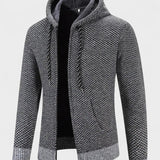 Jean-Yves | Gilet zippé à capuche en maille grise