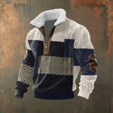Gilles | Pull en maille gris et blanc col camionneur