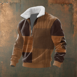 Gilles | Pull en maille gris et blanc col camionneur