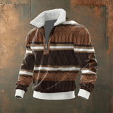 Gilles | Pull en maille gris et blanc col camionneur