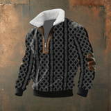 Gilles | Pull en maille gris et blanc col camionneur