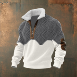 Gilles | Pull en maille gris et blanc col camionneur