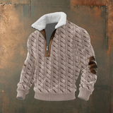 Gilles | Pull en maille gris et blanc col camionneur