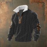 Gilles | Pull en maille gris et blanc col camionneur