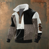 Gilles | Pull en maille gris et blanc col camionneur
