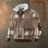Gilles | Pull en maille gris et blanc col camionneur