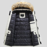 André | Parka d'hiver orange capuche fourrée
