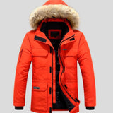 André | Parka d'hiver orange capuche fourrée