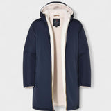 Bruno | Manteau long bleu marine doublé sherpa
