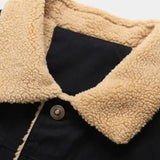 Léon | Veste trucker noire doublée sherpa