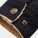 Léon | Veste trucker noire doublée sherpa